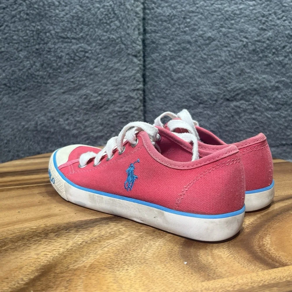 POLO RALPH LAUREN 991732 Inf's 13.5 Preppy‎ Pink Canvas Casual Shoes Laces